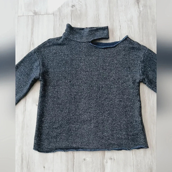 Revolve x Vimmia Sierra Mock Neck Cut Out Open Shoulder Knit Sweater Top Medium - Picture 5 of 6